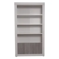 bibliothèque haute effet bois blanc béton