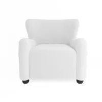 fauteuil blanc effet laine bouclée