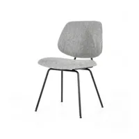 chaise salle à manger moderne en tissu gris