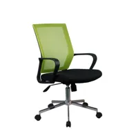 fauteuil de bureau vert noir dossier souple et assise réglable