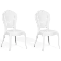 lot de 2 chaises de salle à manger blanche