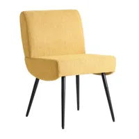 chaise en chenille moutarde 48x58x76 cm