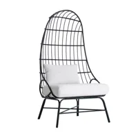 fauteuil en fer noir 80x70x153 cm