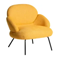 fauteuil en chenille moutarde 83x75x85 cm