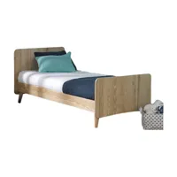lit avec pieds bois massif 90x190 cm