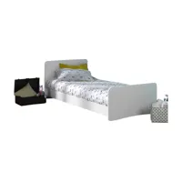 pack lit avec matelas bois massif blanc 90x190 cm