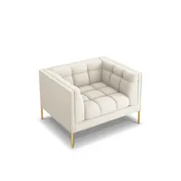 fauteuil tissu structuré beige clair