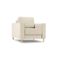 fauteuil en tissu structuré beige