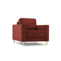 fauteuil en tissu structuré rouge