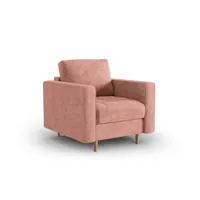 fauteuil en tissu structuré rose