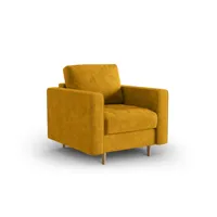 fauteuil en tissu structuré jaune