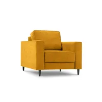fauteuil en tissu structuré jaune
