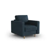 fauteuil en tissu structuré bleu foncé
