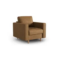 fauteuil en imitation cuir marron clair