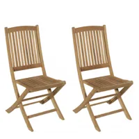 ensemble de 2 chaises de jardin en bois teck