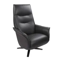 fauteuil de relaxation manuel design - cuir noir