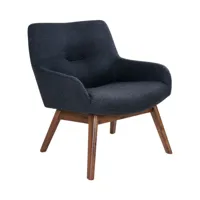 fauteuil en tissu et pieds en bois naturel gris foncé