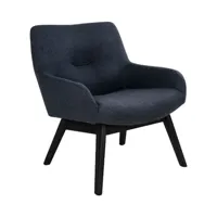 fauteuil en tissu et pieds en bois noir gris foncé