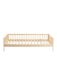 cadre de lit pour enfant en bois massif 90x190cm bois clair