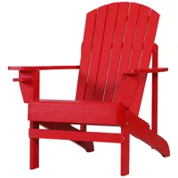 fauteuil de jardin porte-gobelet bois de sapin traité peint rouge