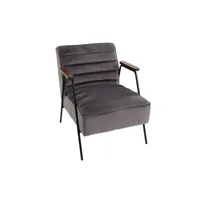 fauteuil relax en velours et métal noir