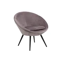 fauteuil lounge en velours et métal
