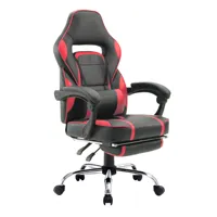 fauteuil de bureau gamer en simili cuir noir et rouge