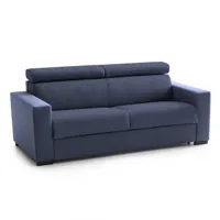 canapé lit 2 places en tissu bleu 160x95 cm