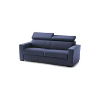 canapé lit 3 places en tissu bleu