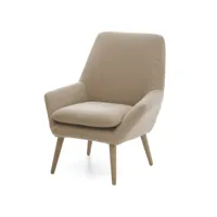 fauteuil design en tissu beige