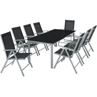 ensemble chaises de salle à manger avec cadre en aluminium, pour 8