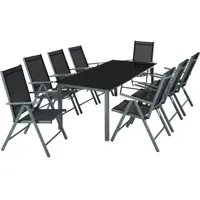 ensemble chaises de salle à manger avec cadre en aluminium, pour 8