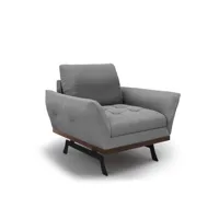 fauteuil 1 place en tissu structuré gris