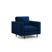 fauteuil 1 place en velours bleu roi