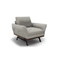 fauteuil 1 place en tissu structuré gris clair