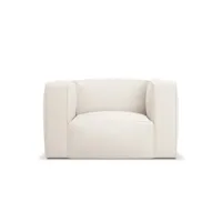 fauteuil 1 place xl en tissu structuré beige