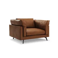 fauteuil 1 place xl en cuir marron