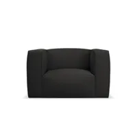 fauteuil 1 place xl en tissu structuré noir