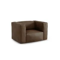 fauteuil 1 place xl en cuir marron foncé