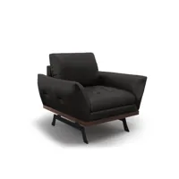 fauteuil 1 place en cuir noir