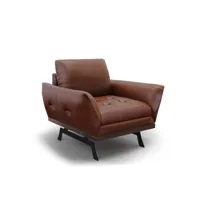 fauteuil 1 place en cuir marron
