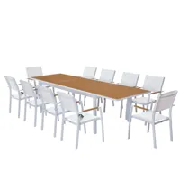 table de jardin extensible aluminium blanc