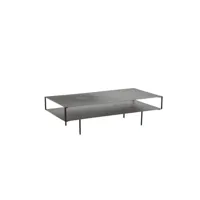 table basse double plateau rectangle métal noir