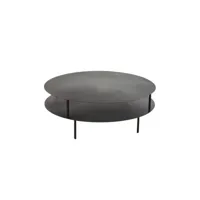 table basse double plateau rond métal