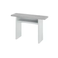 table extensible effet bois 120x35 cm blanc et béton