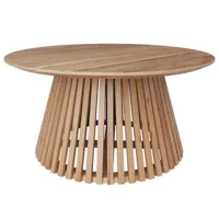table basse ronde en bois clair d'acacia d80 cm
