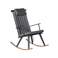 rocking chair extérieur en aluminium et composite gris
