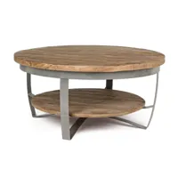 table basse en bois et métal