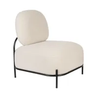 fauteuil lounge en tissu bouclette blanc ivoire