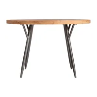 table salon en bois de sapin gris, 120x120x78 cm